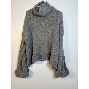 Pol Cowl Neck Oversized‎ Confetti Sweater Sz Large Gray Lounge